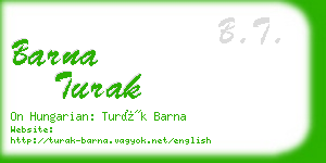 barna turak business card